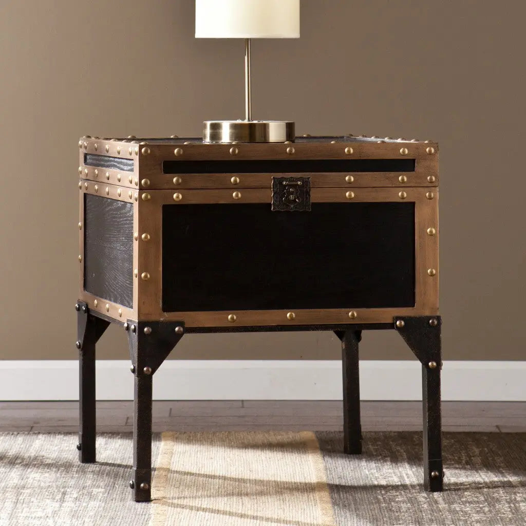 23" Black Manufactured Wood And Iron Square End Table Homeroots Living Room