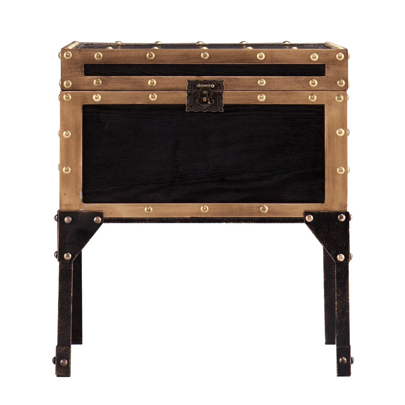 23" Black Manufactured Wood And Iron Square End Table Homeroots Living Room