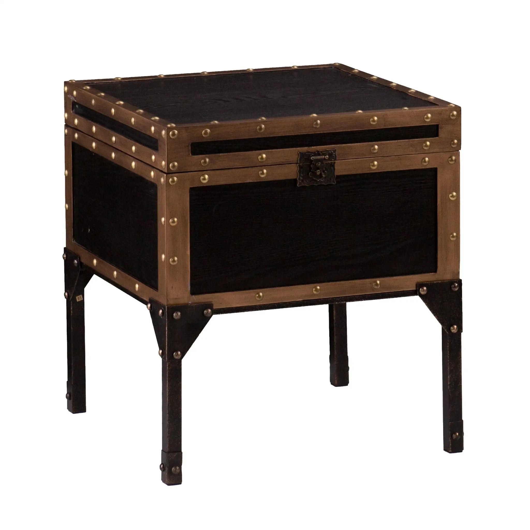 23" Black Manufactured Wood And Iron Square End Table Homeroots Living Room