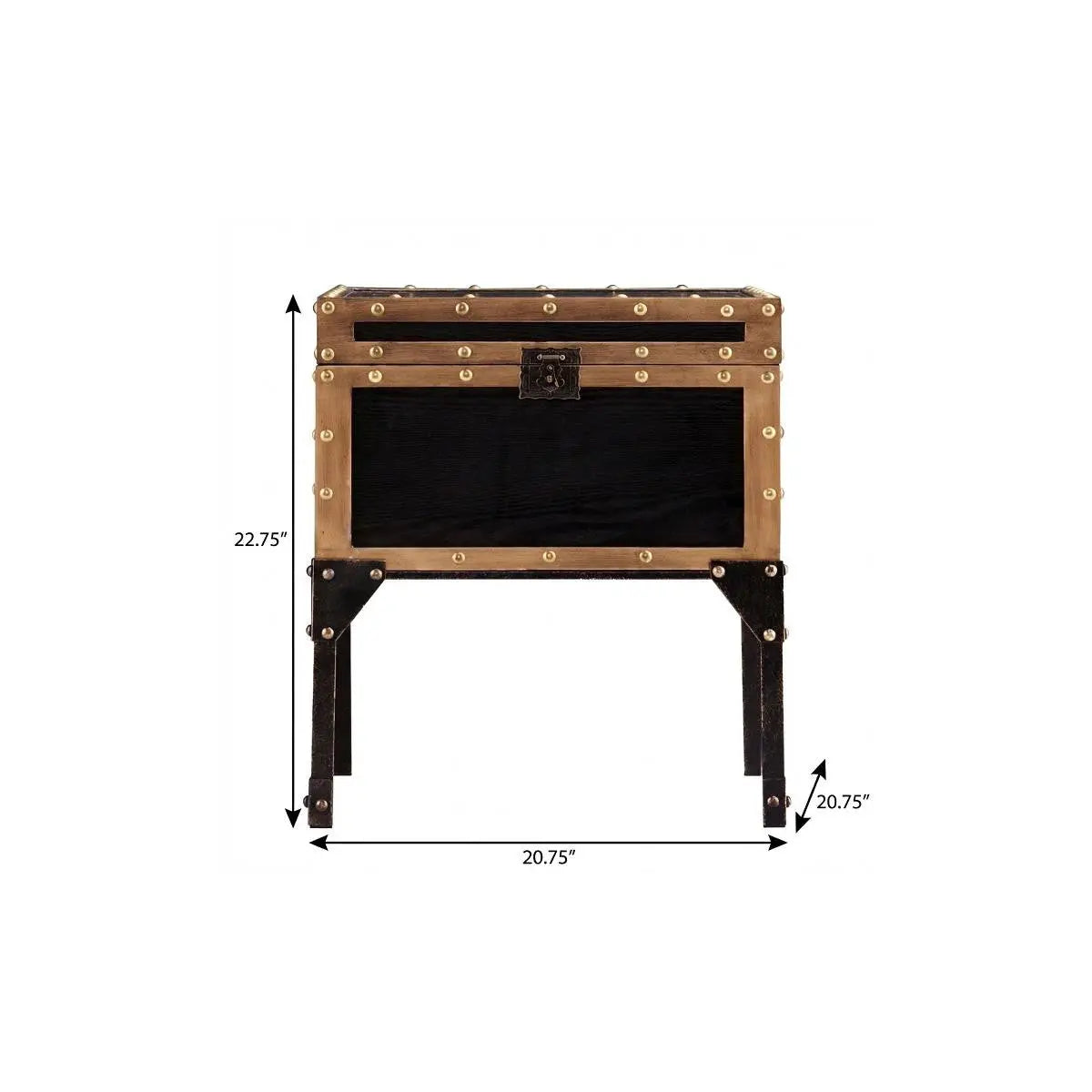 23" Black Manufactured Wood And Iron Square End Table Homeroots Living Room
