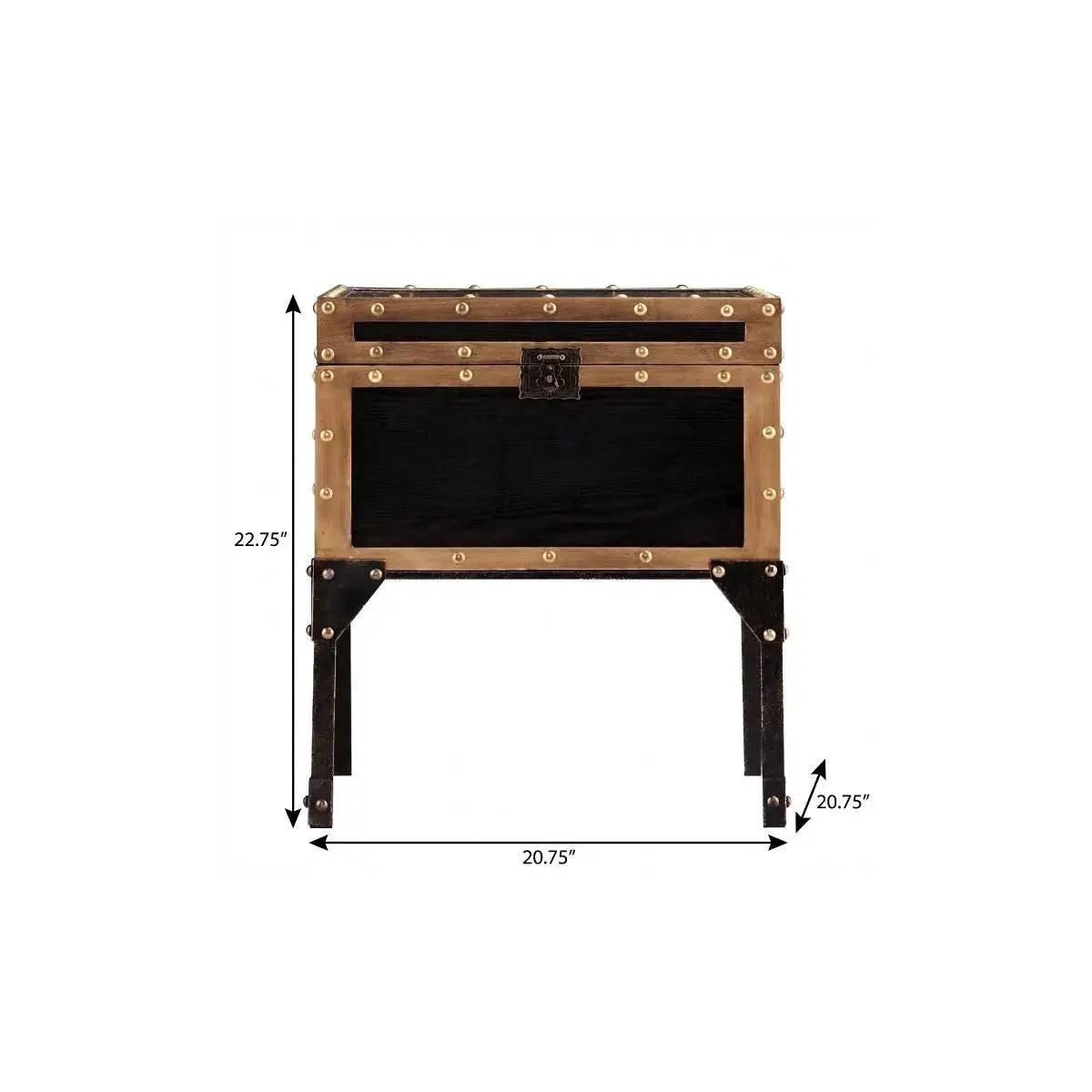 23" Black Manufactured Wood And Iron Square End Table Homeroots Living Room