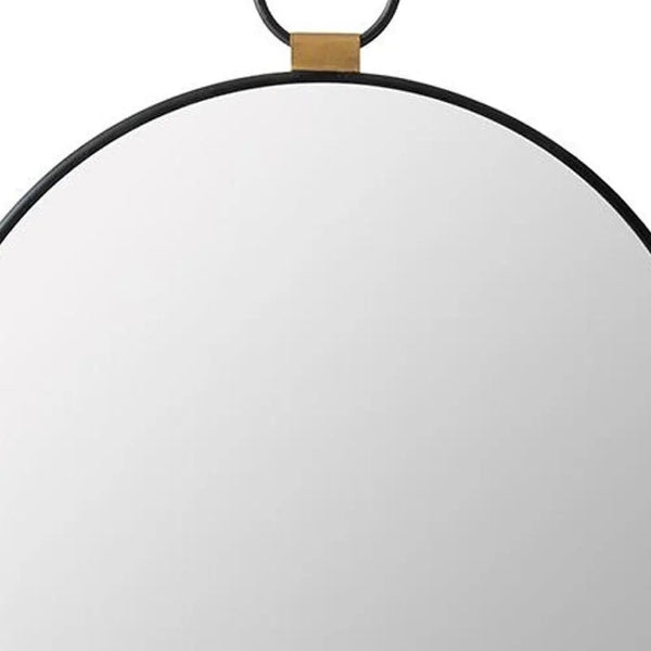 23" Black Round Metal Framed Accent Mirror Homeroots Bed & Bath