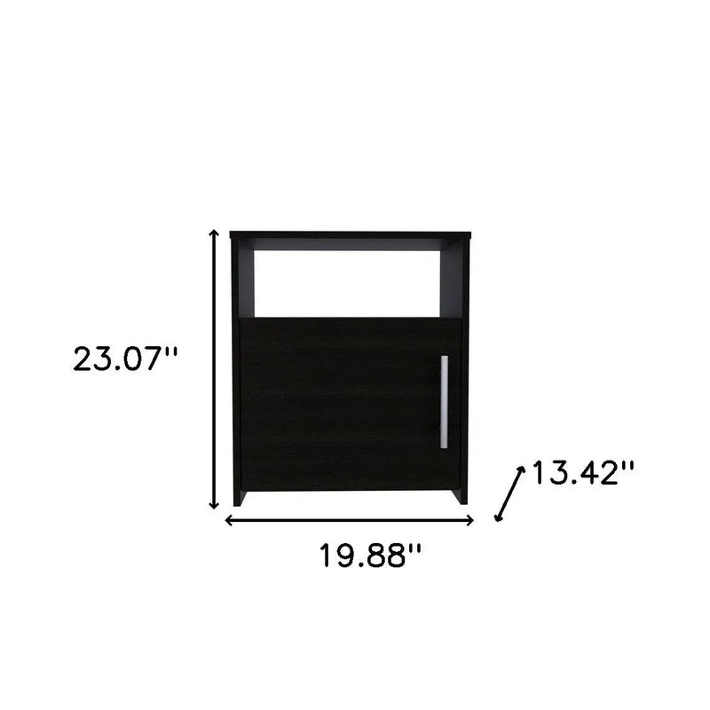 23" Black Wood Nightstand Homeroots Bed & Bath