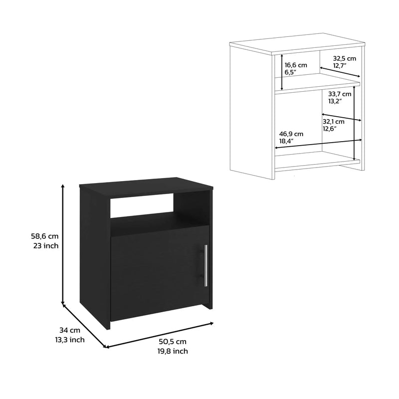 23" Black Wood Nightstand Homeroots Bed & Bath