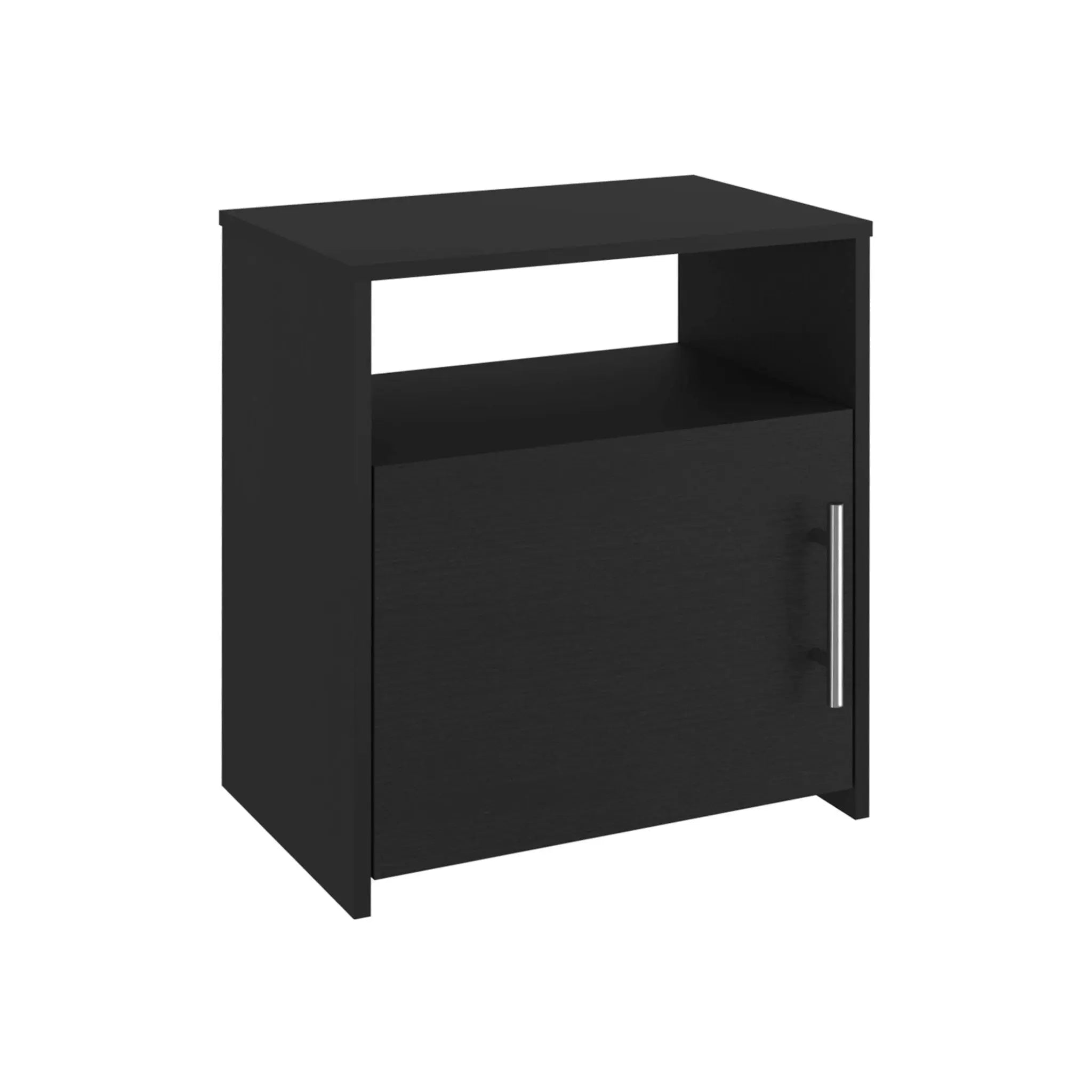 23" Black Wood Nightstand Homeroots Bed & Bath
