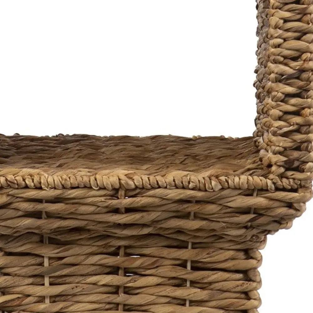 23" Brown And Clear Glass And Rattan Wicker Square End Table Homeroots Living Room