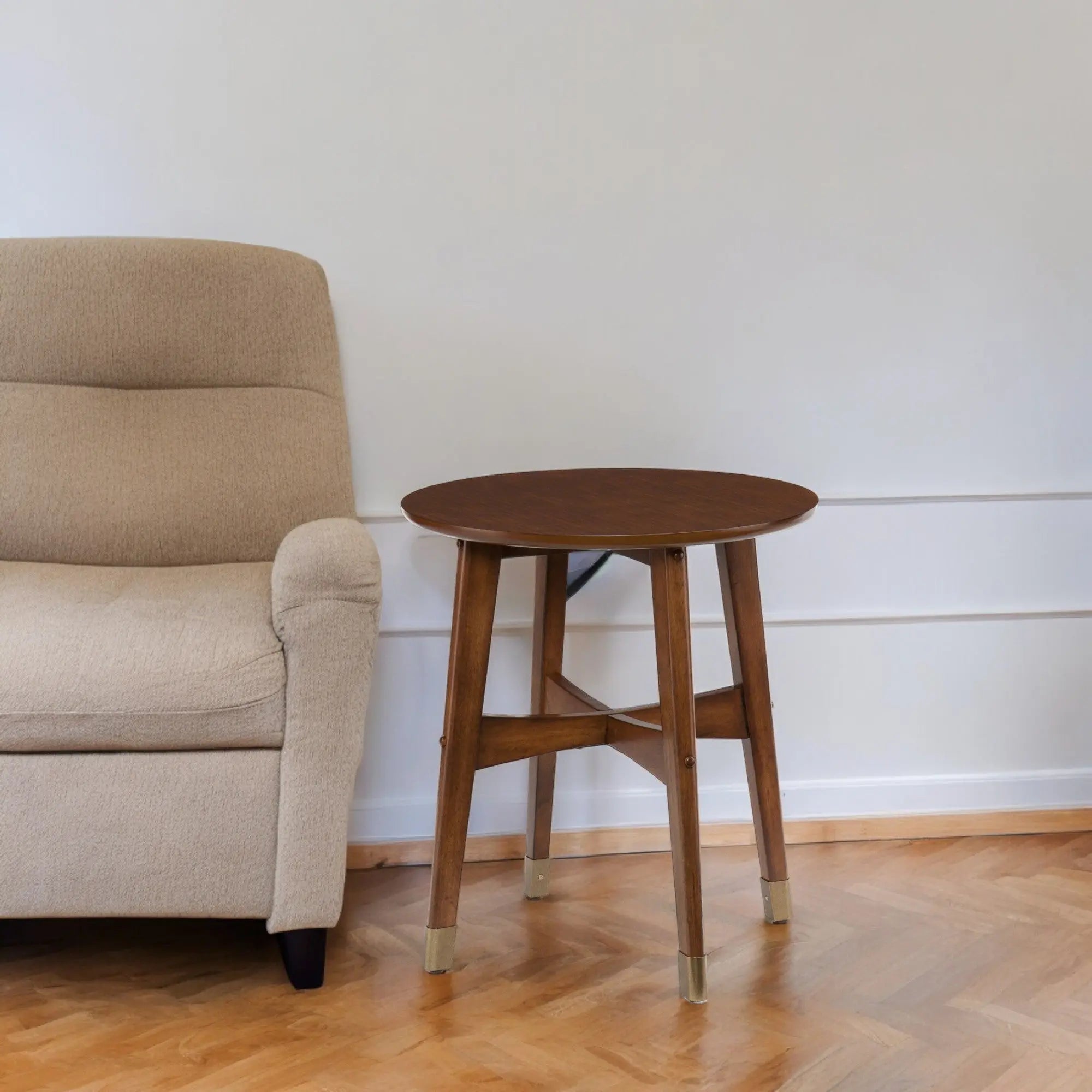 23" Brown Solid Wood End Table Homeroots Living Room
