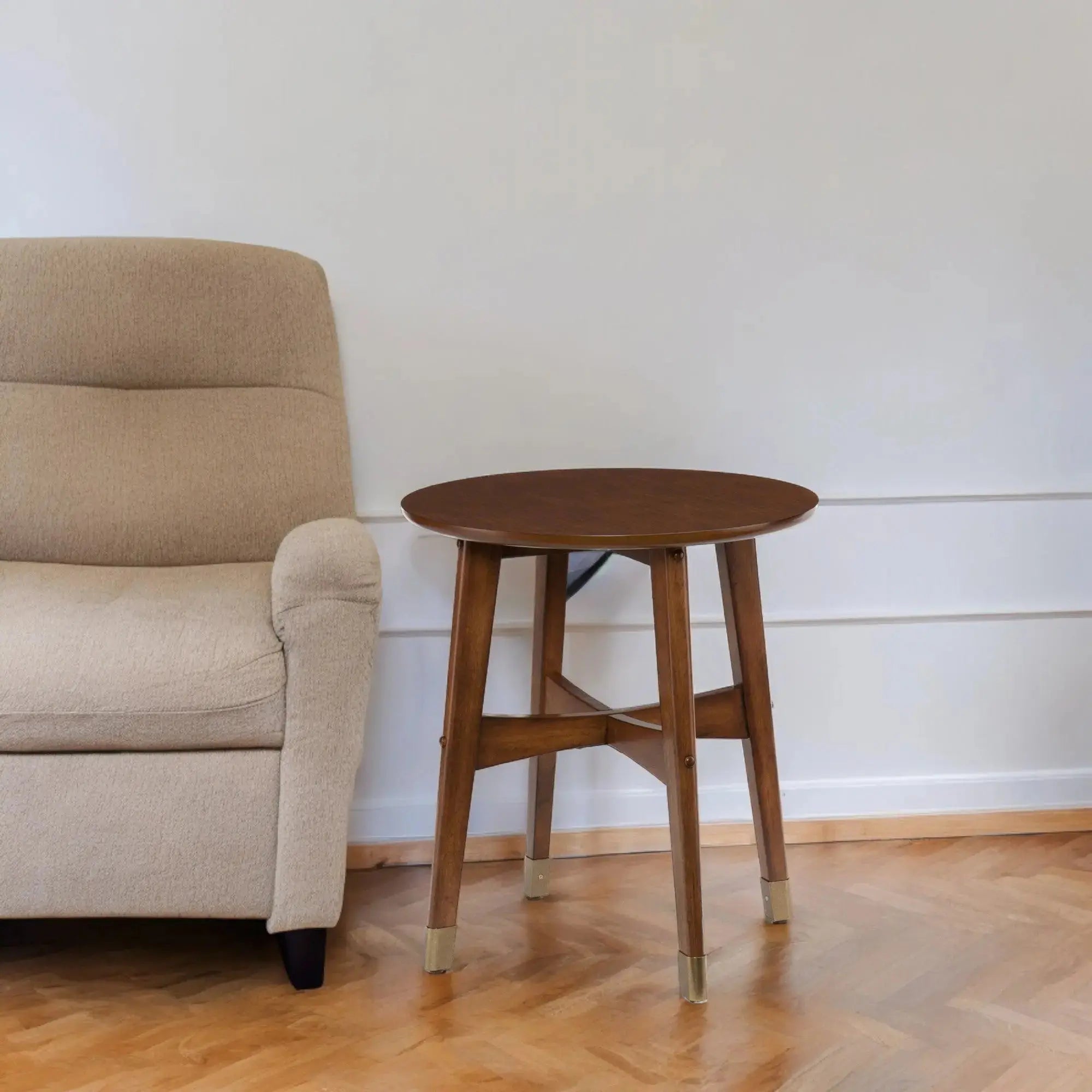 23" Brown Solid Wood End Table Homeroots Living Room