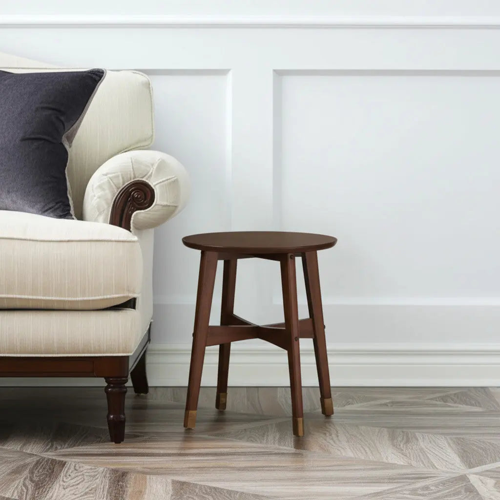 23" Brown Solid Wood End Table Homeroots Living Room