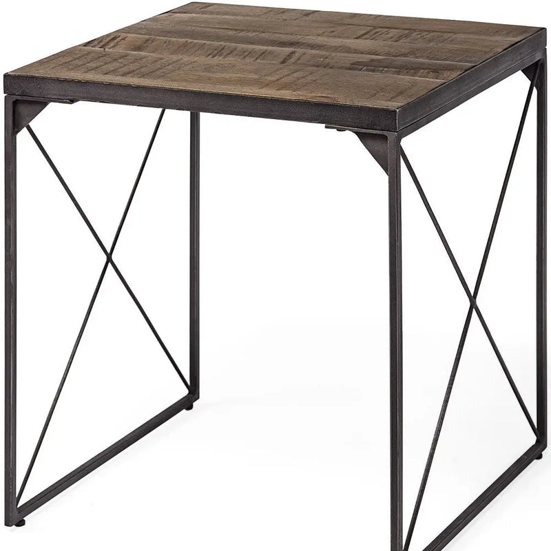 23" Brown Solid Wood Square End Table - GreatEagleInc