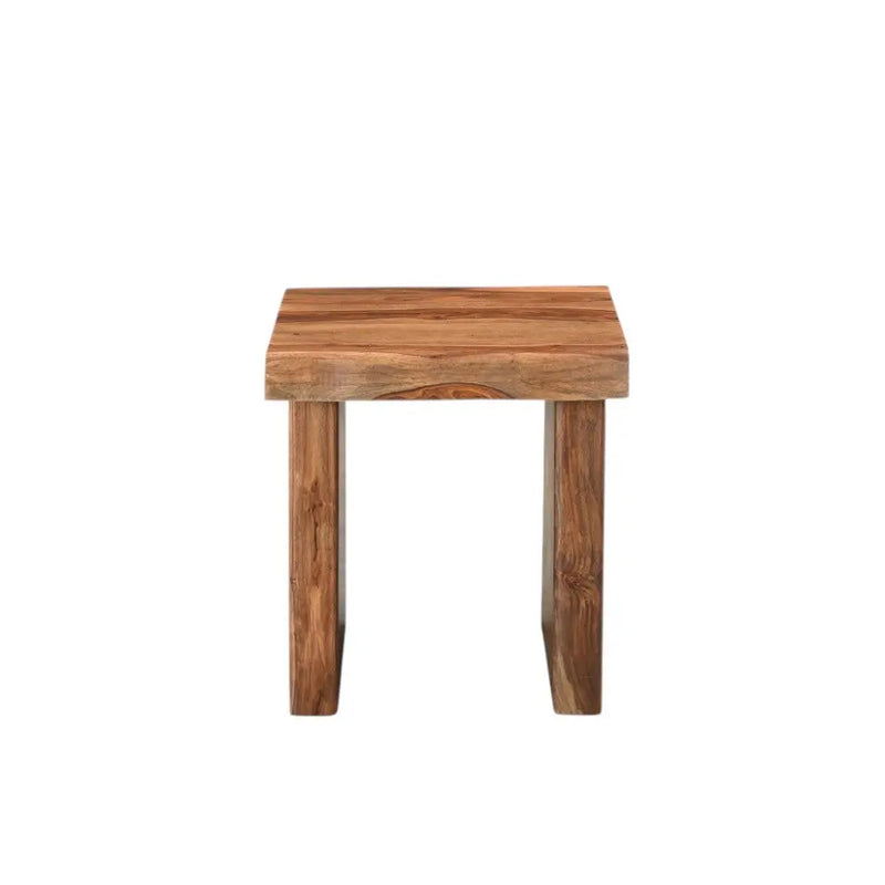 23" Brown Solid Wood Square Live Edge End Table Homeroots Living Room