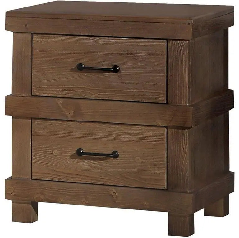 23" Brown Two Drawers Metal Nightstand Homeroots Bed & Bath