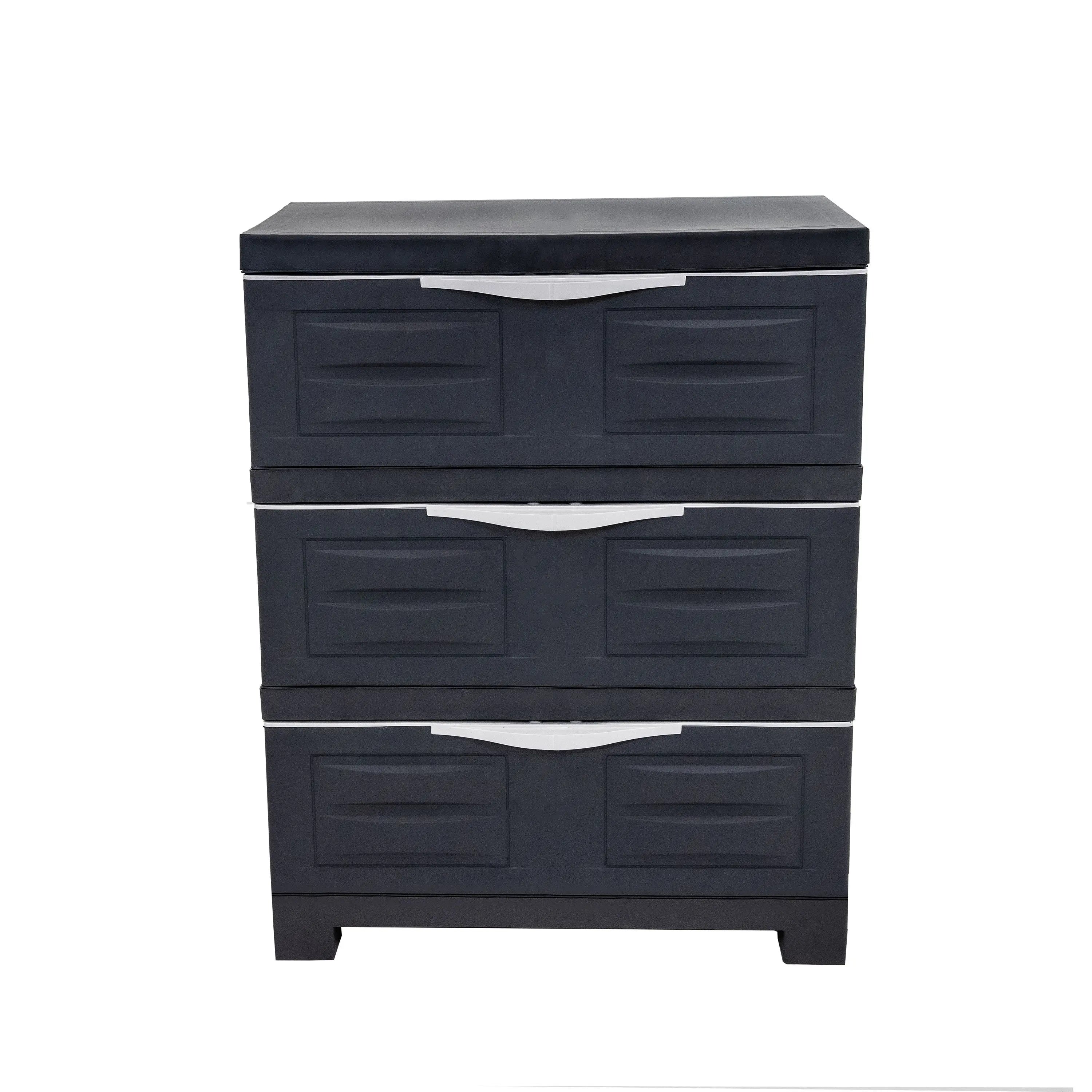 23" Charcoal Plastic Accent Cabinet With Three Drawers Homeroots Kitchen & Dining