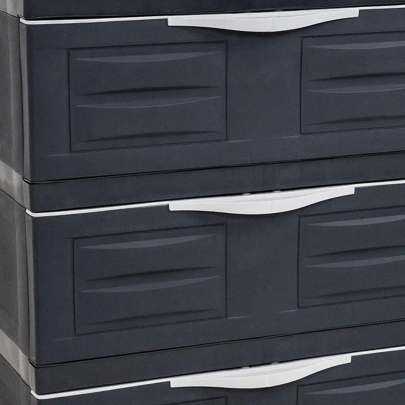 23" Charcoal Plastic Accent Cabinet With Three Drawers Homeroots Kitchen & Dining
