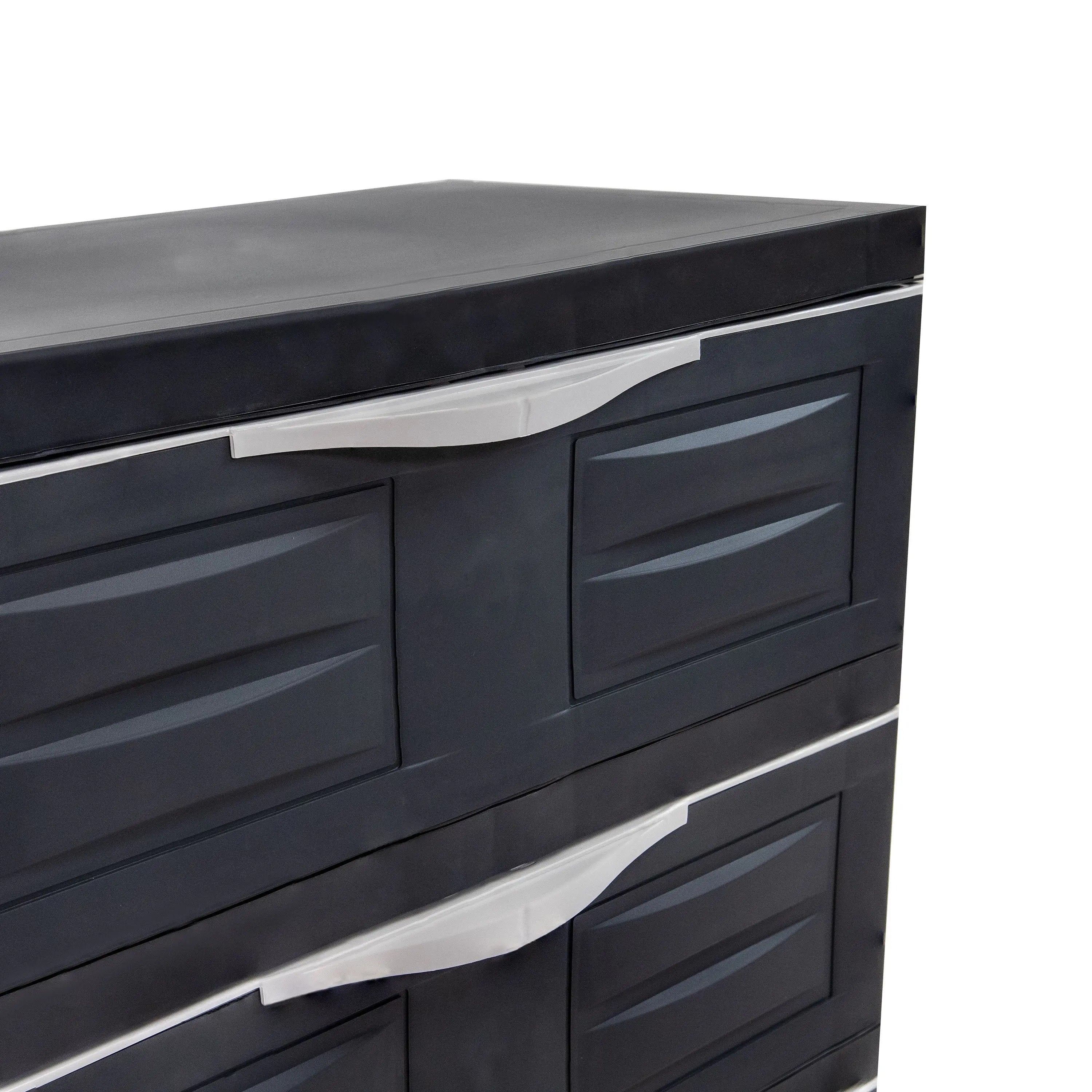 23" Charcoal Plastic Accent Cabinet With Three Drawers Homeroots Kitchen & Dining