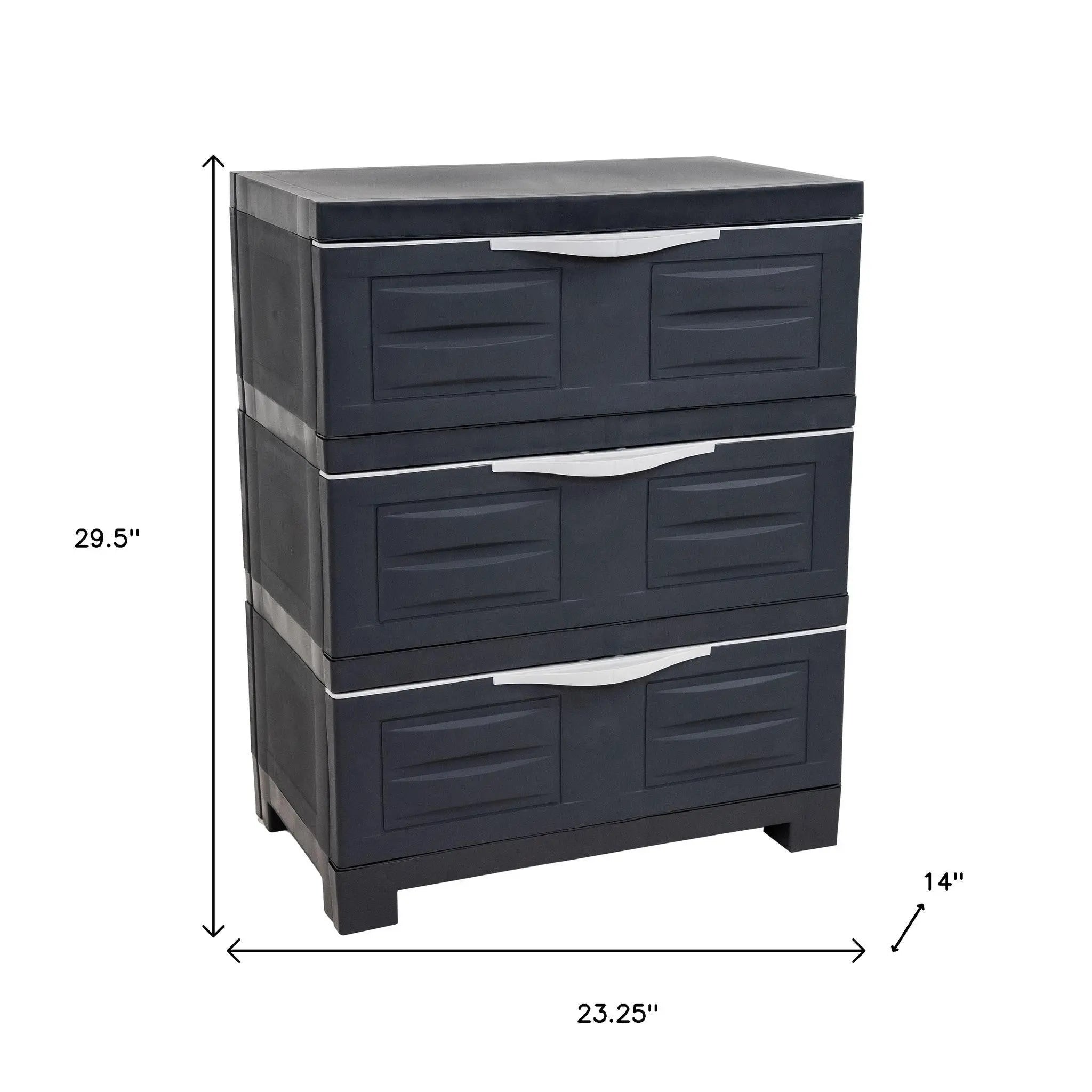 23" Charcoal Plastic Accent Cabinet With Three Drawers Homeroots Kitchen & Dining
