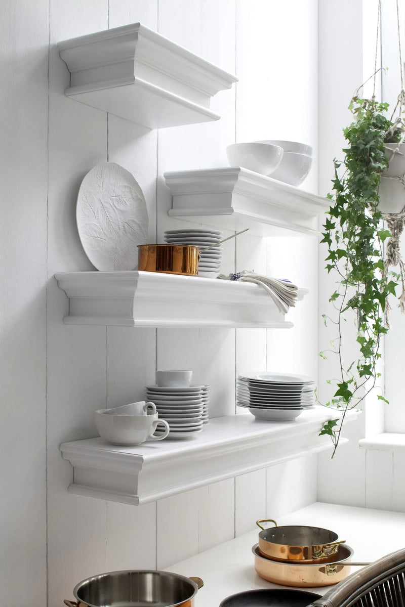 23" Classic White Floating Wall Shelf Homeroots Organization