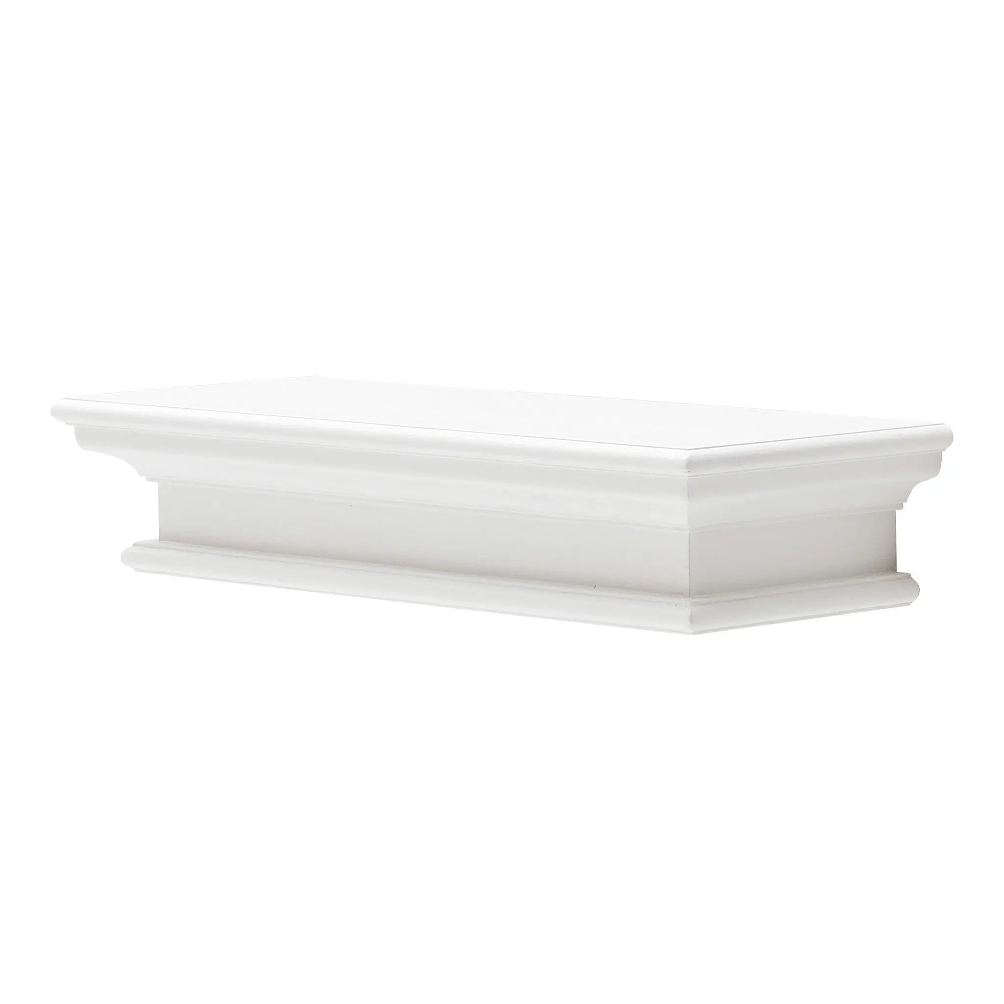 23" Classic White Floating Wall Shelf Homeroots Organization
