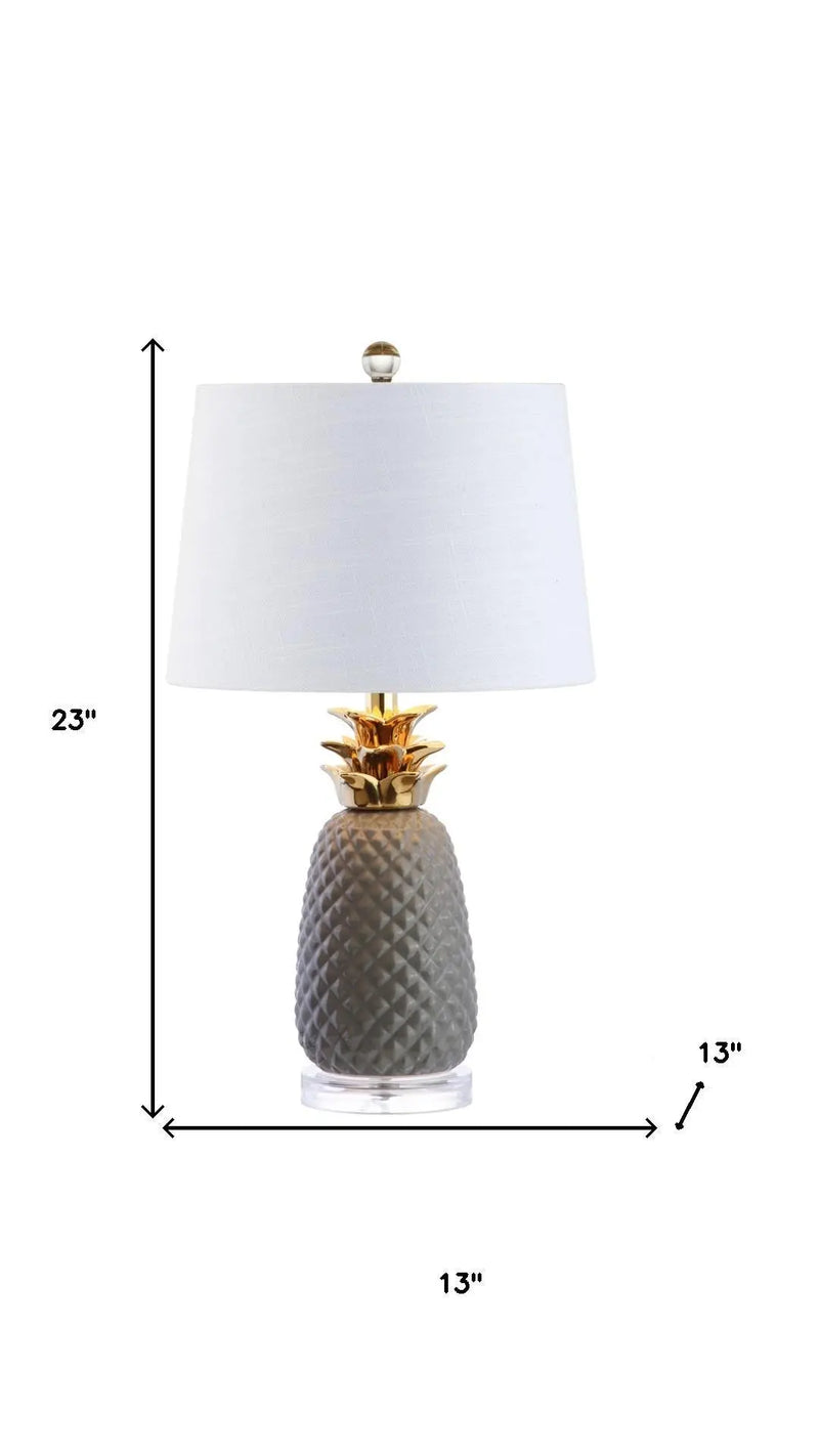23" Clear Globe Table Lamp With Drum Shade Homeroots Lighting