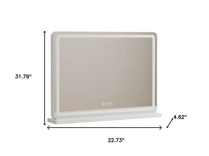 23" Clear Lighted Freestanding Frameless Makeup Shaving Tabletop Mirror Homeroots Bed & Bath