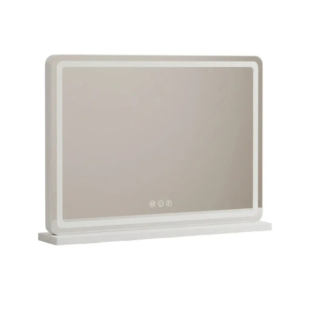 23" Clear Lighted Freestanding Frameless Makeup Shaving Tabletop Mirror Homeroots Bed & Bath