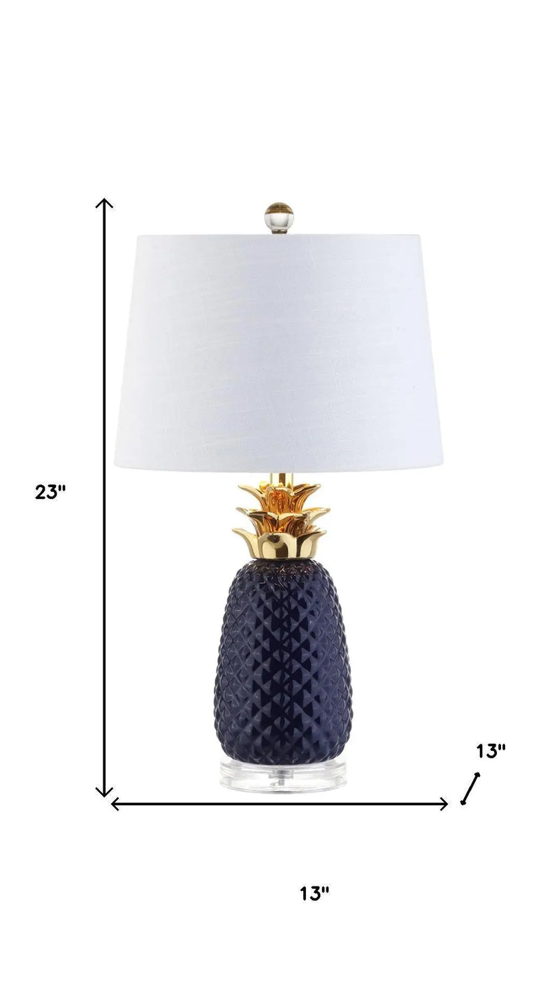 23" Clear Novelty Table Lamp With Drum Shade Homeroots Lighting