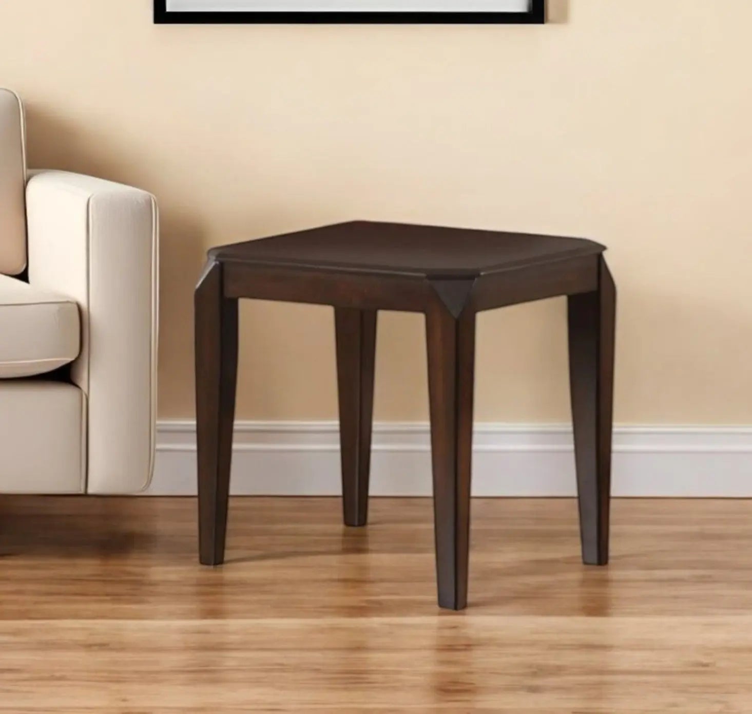 23" Dark Brown Solid Wood End Table Homeroots Living Room