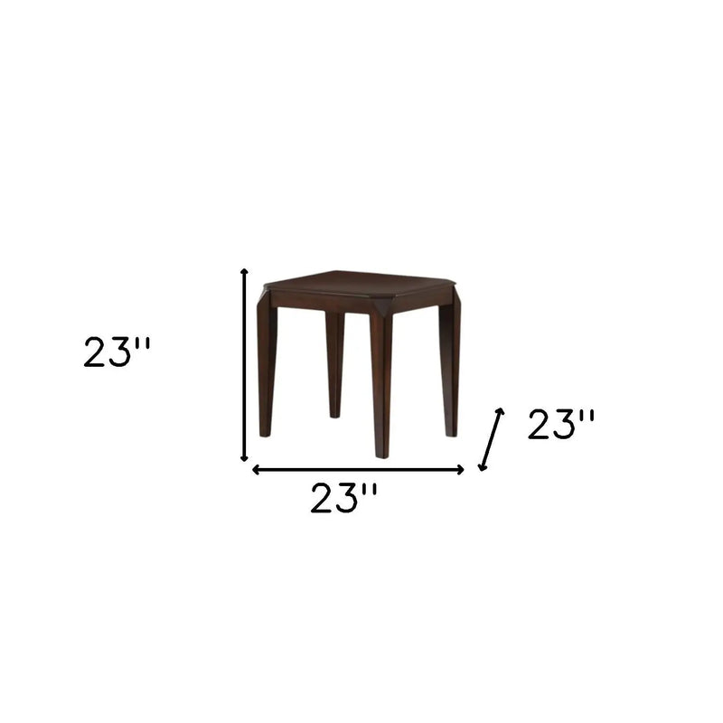 23" Dark Brown Solid Wood End Table Homeroots Living Room