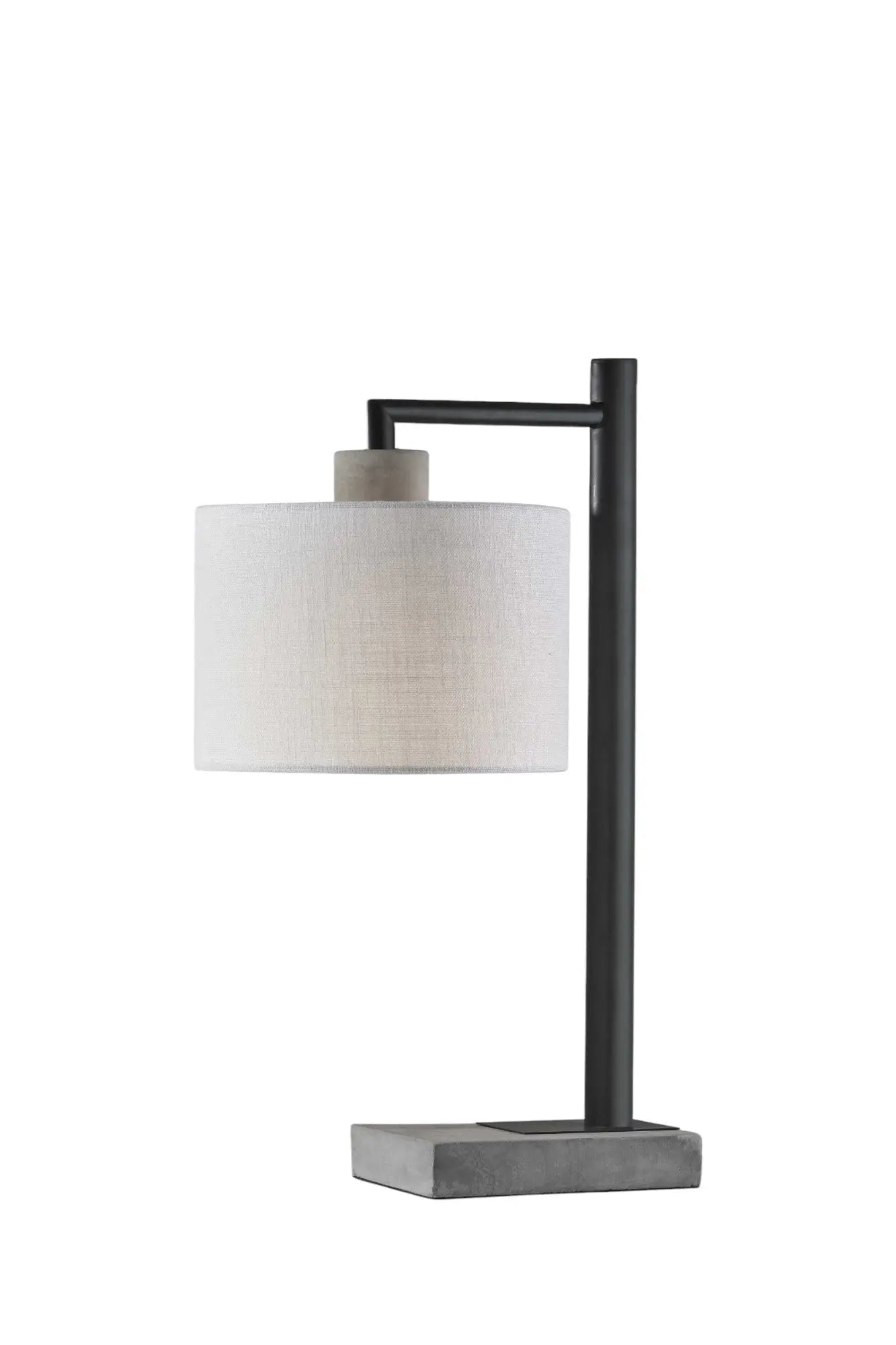 23" Gray Metal Novelty Table Lamp With White Empire Shade - GreatEagleInc