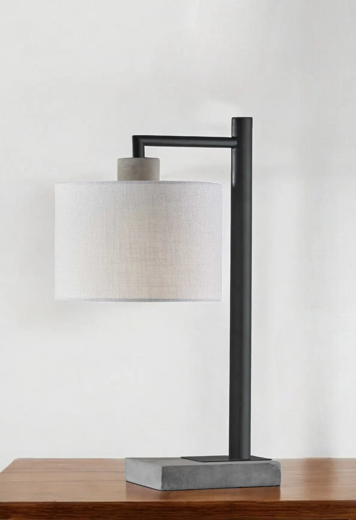 23" Gray Metal Novelty Table Lamp With White Empire Shade - GreatEagleInc