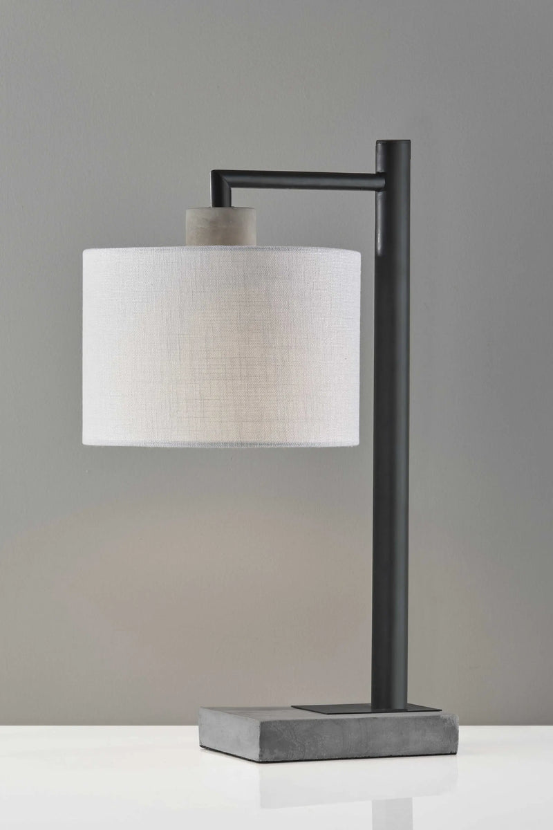 23" Gray Metal Novelty Table Lamp With White Empire Shade - GreatEagleInc