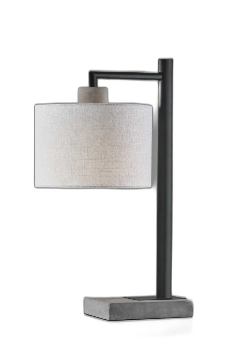 23" Gray Metal Novelty Table Lamp With White Empire Shade - GreatEagleInc