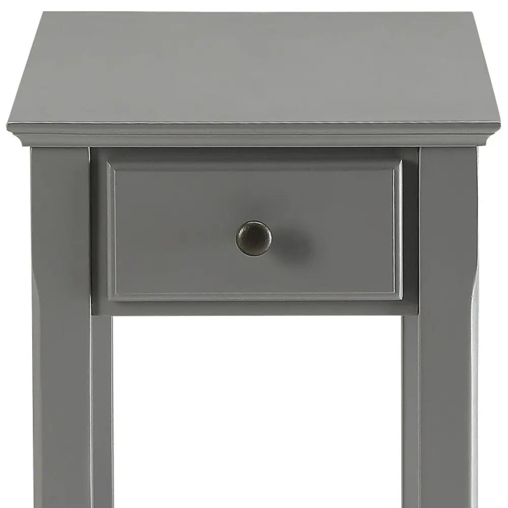 23" Gray Solid and Manufactured Wood End Table Homeroots Living Room