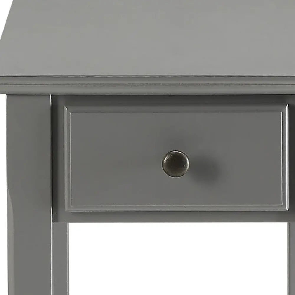 23" Gray Solid and Manufactured Wood End Table Homeroots Living Room