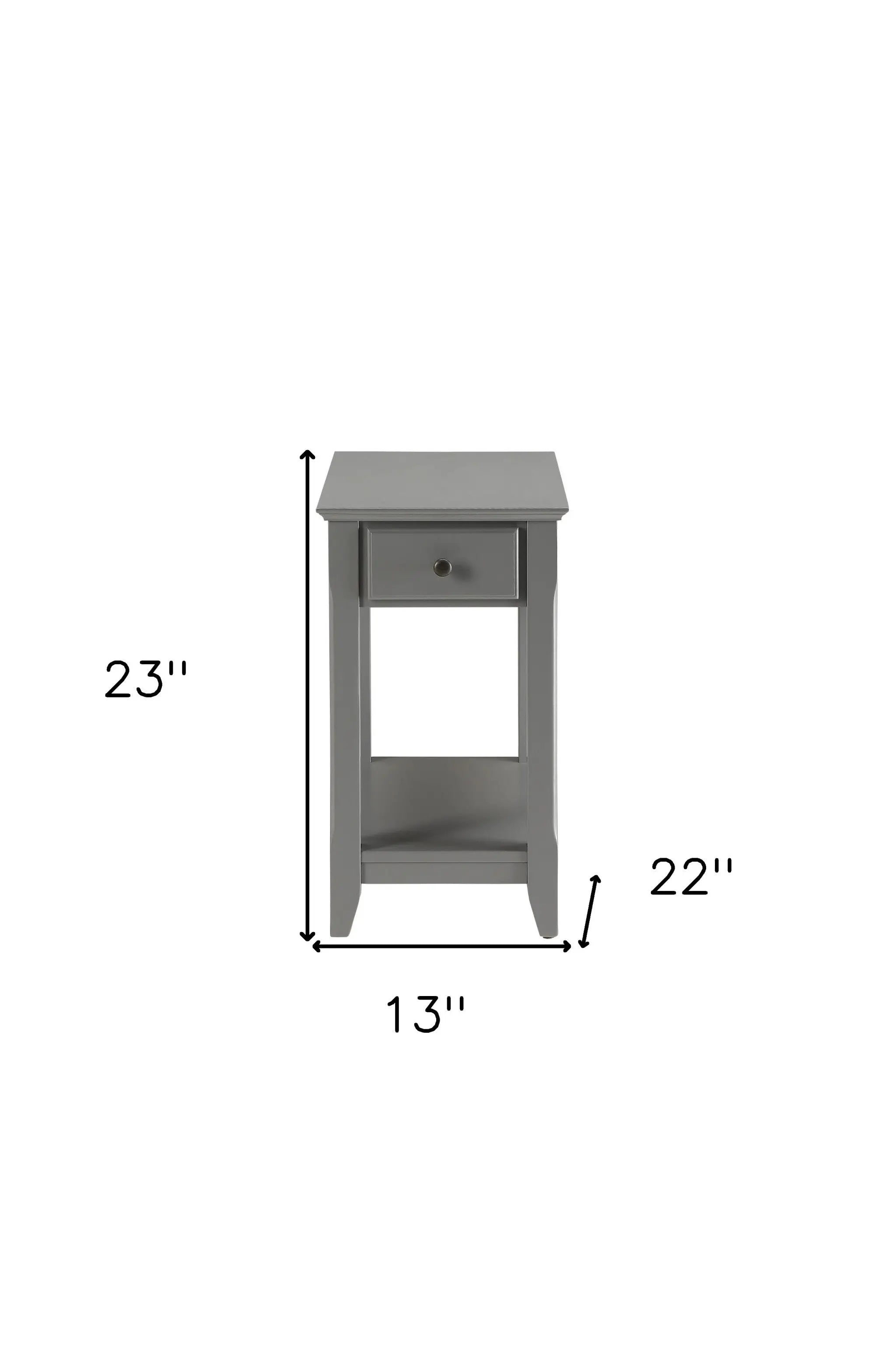 23" Gray Solid and Manufactured Wood End Table Homeroots Living Room