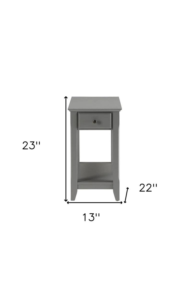 23" Gray Solid and Manufactured Wood End Table Homeroots Living Room