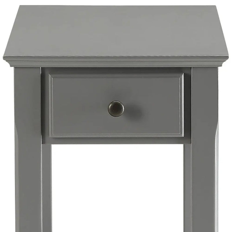 23" Gray Solid and Manufactured Wood End Table Homeroots Living Room