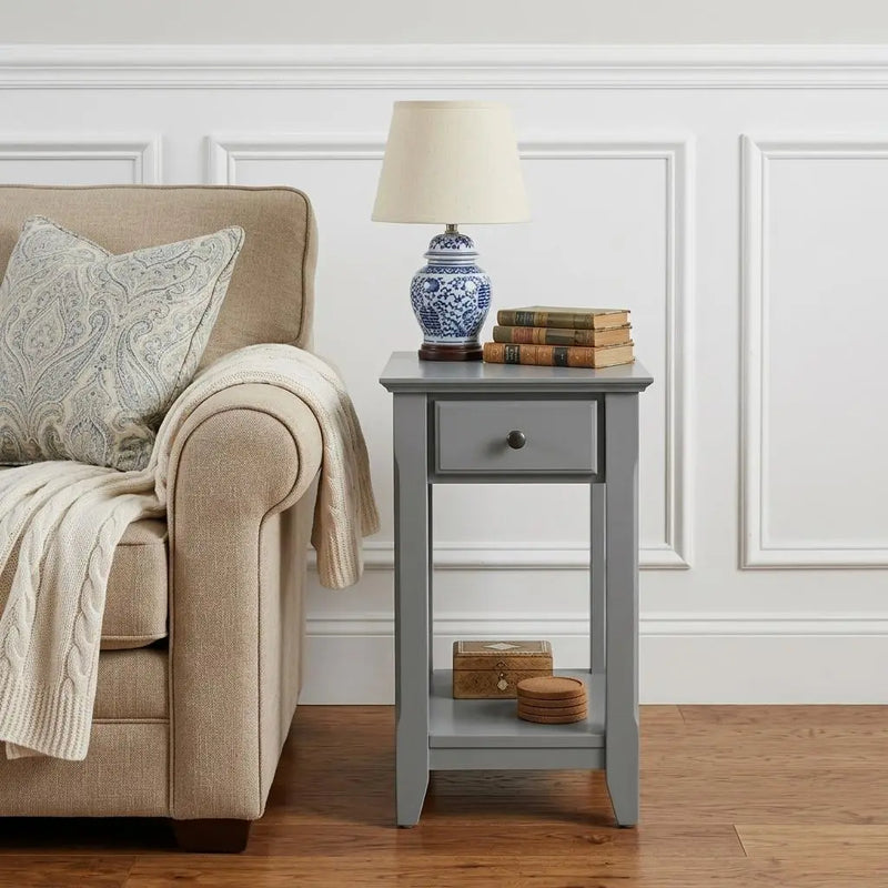 23" Gray Solid and Manufactured Wood End Table Homeroots Living Room