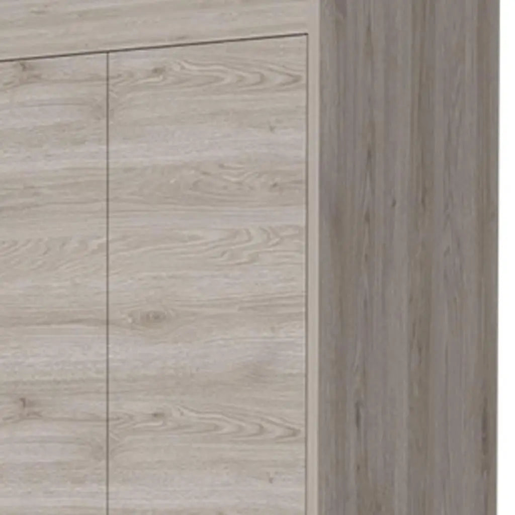 23" Light Gray Wood Accent Cabinet With Two Doors And Two Drawers Homeroots Kitchen & Dining