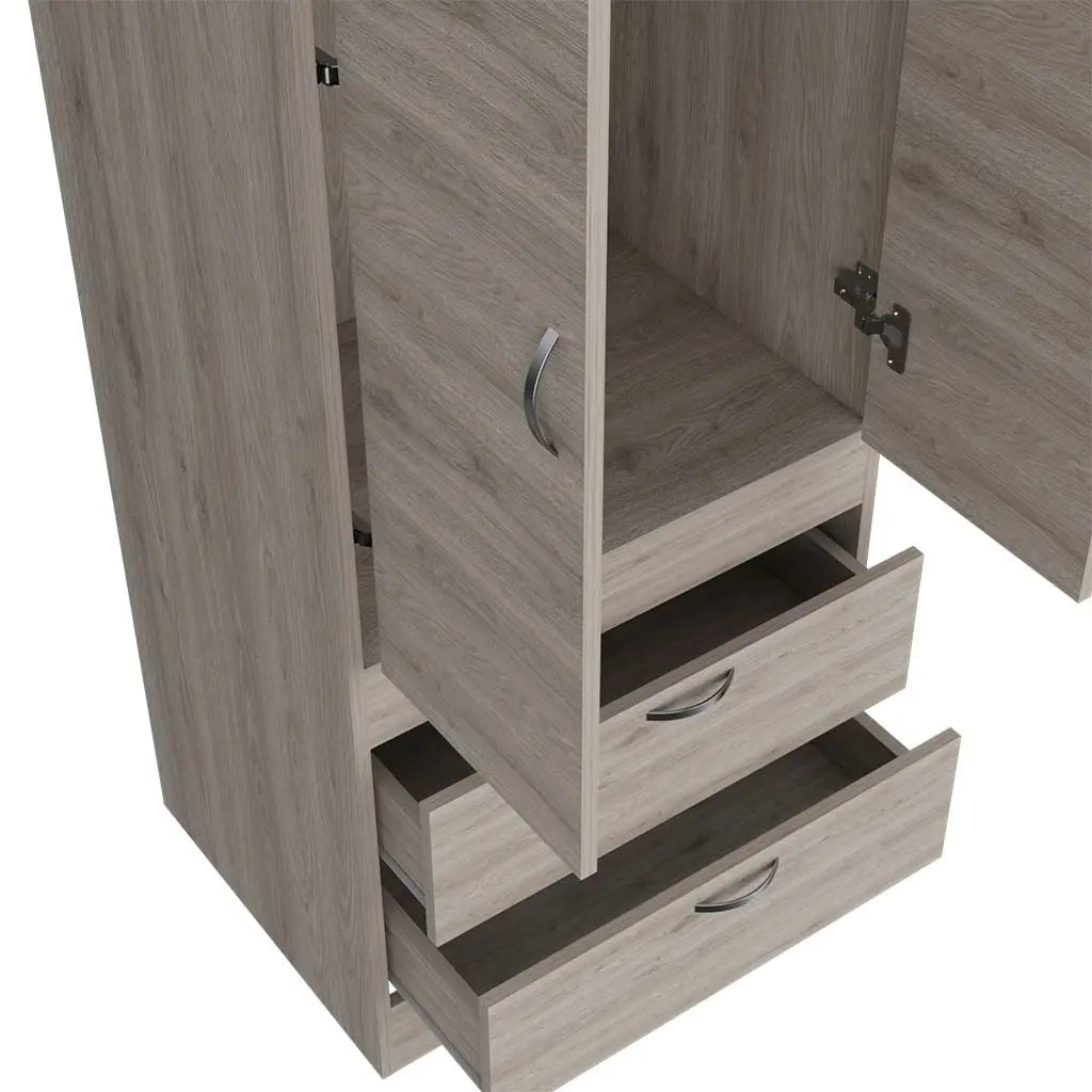 23" Light Gray Wood Accent Cabinet With Two Doors And Two Drawers Homeroots Kitchen & Dining