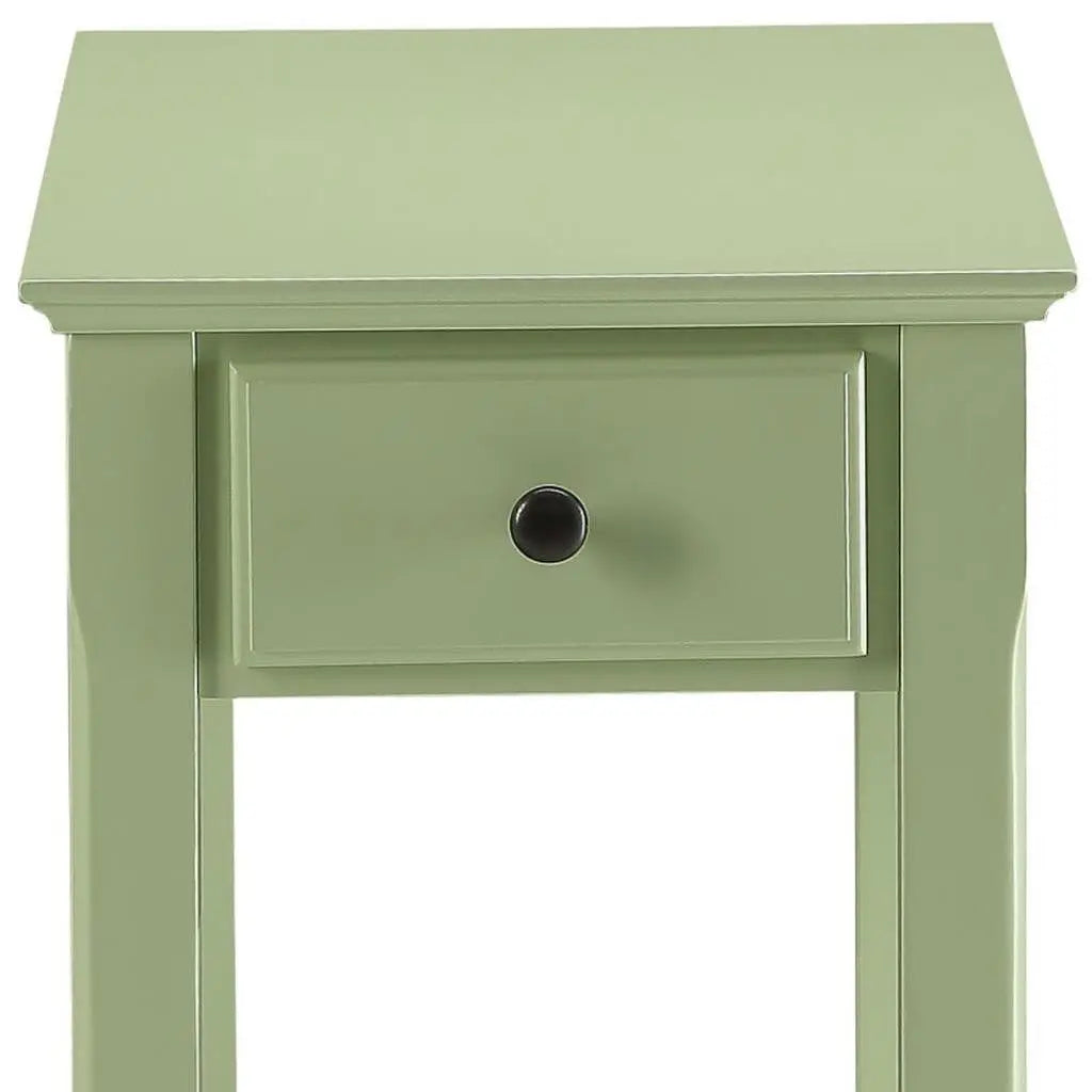 23" Pale Green Single Drawer End Table Homeroots Living Room