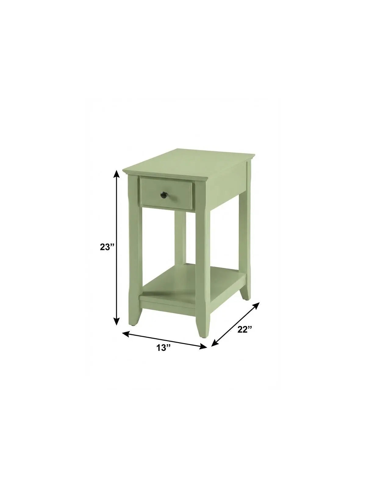 23" Pale Green Single Drawer End Table Homeroots Living Room