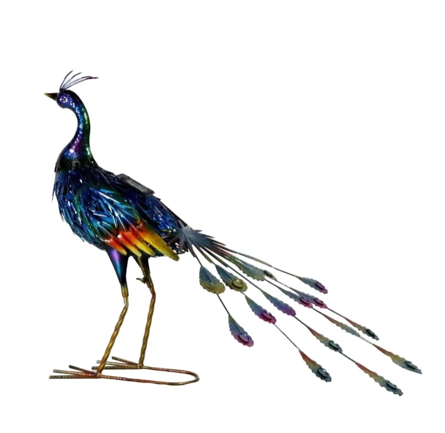 23" Purple And Blue Metal LED lights Birds Garden Accents Accessories Homeroots Outdoor