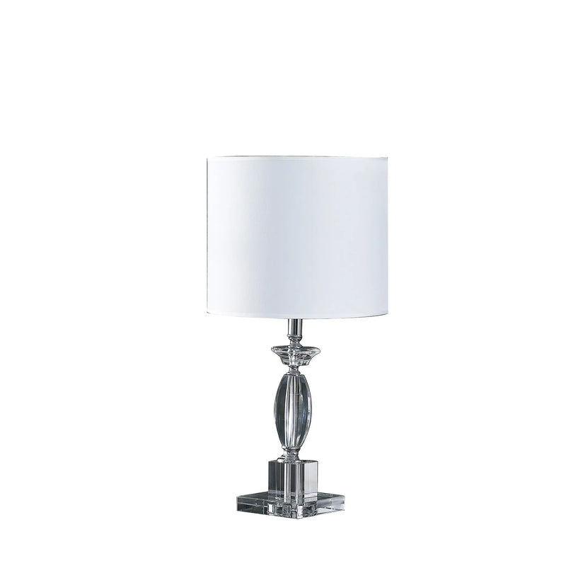 23" Silver Crystal Standard Table Lamp With White Classic Drum Shade Table Lamp Homeroots Lighting