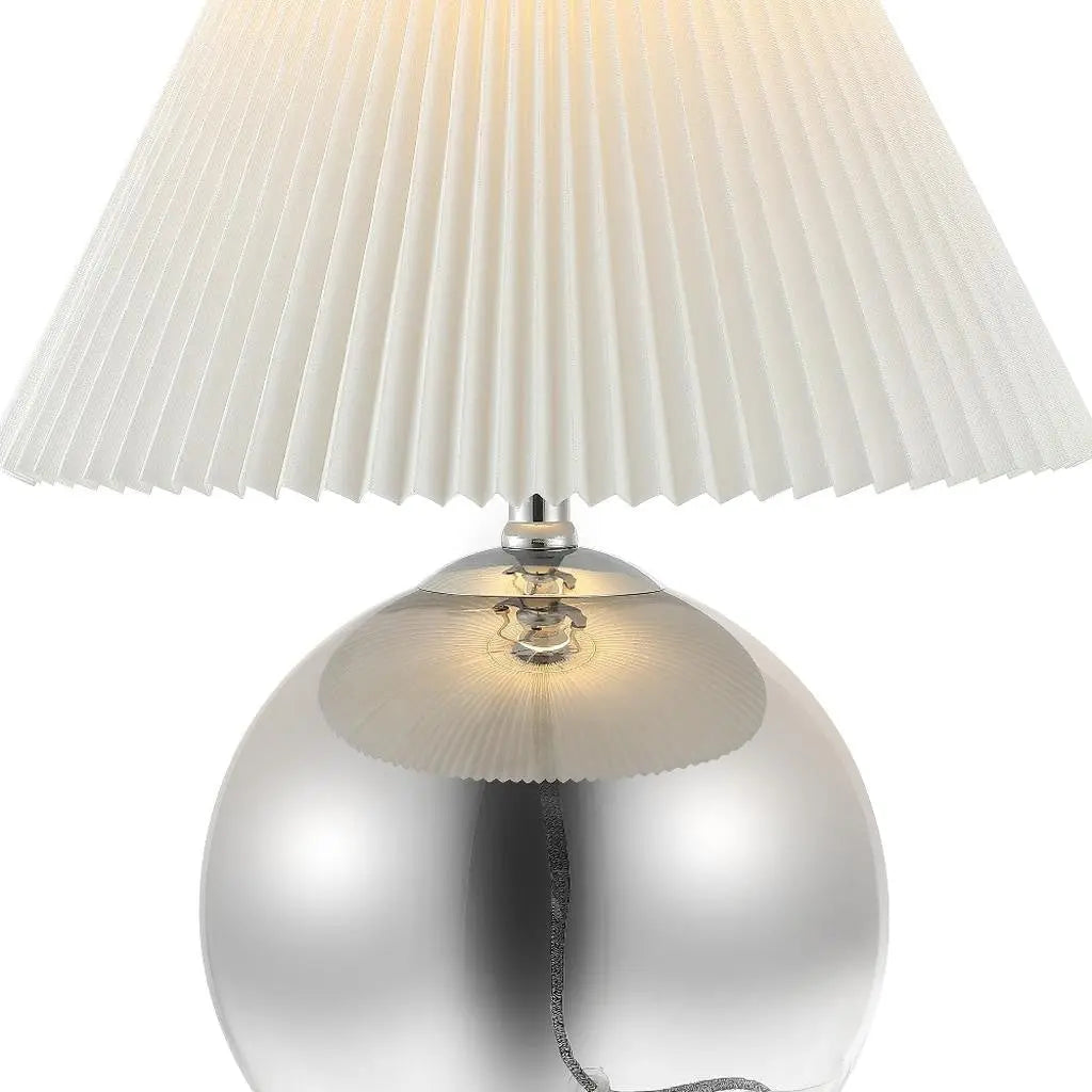 23" Silver Globe Lamp Base With Empire Shade Homeroots Lighting