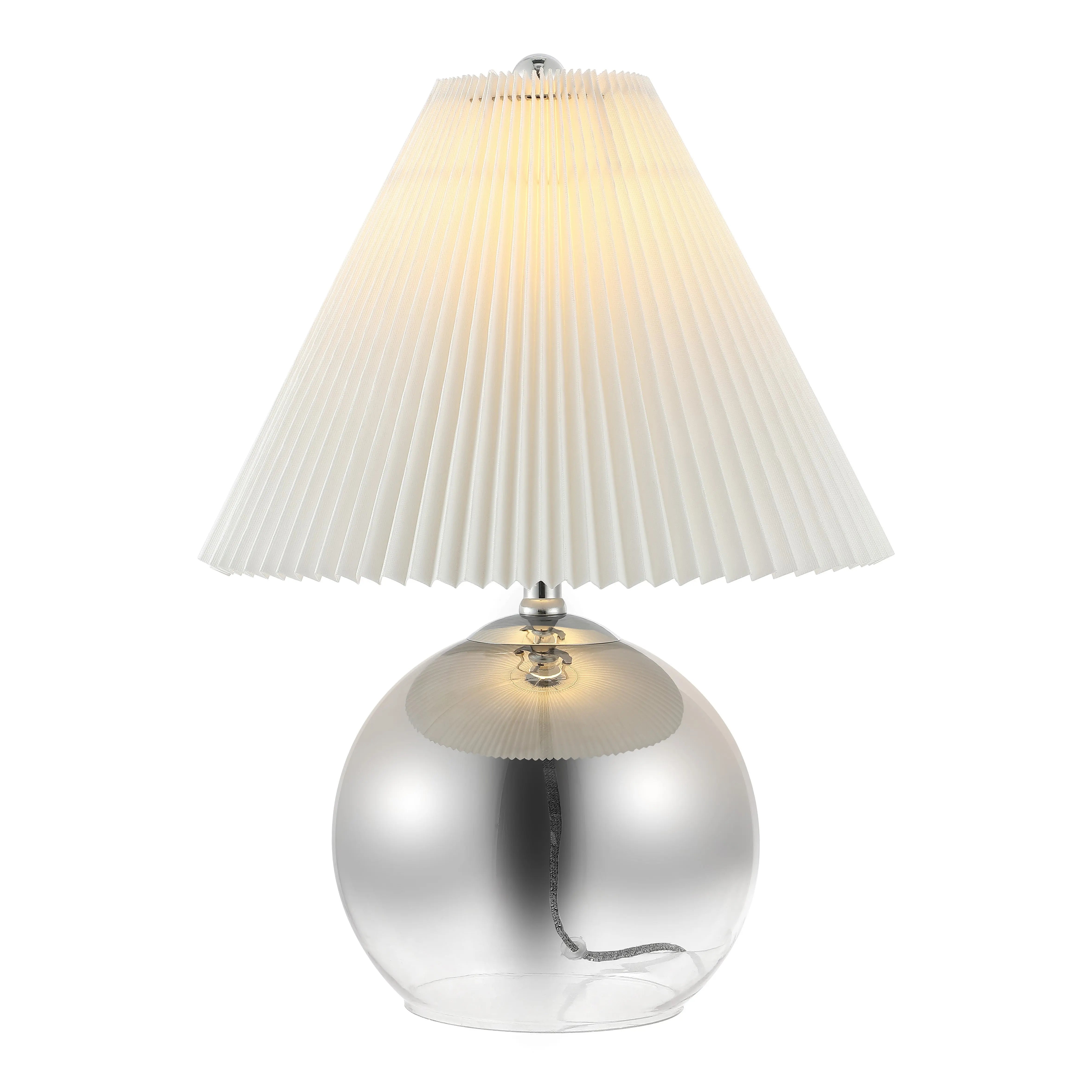 23" Silver Globe Lamp Base With Empire Shade Homeroots Lighting