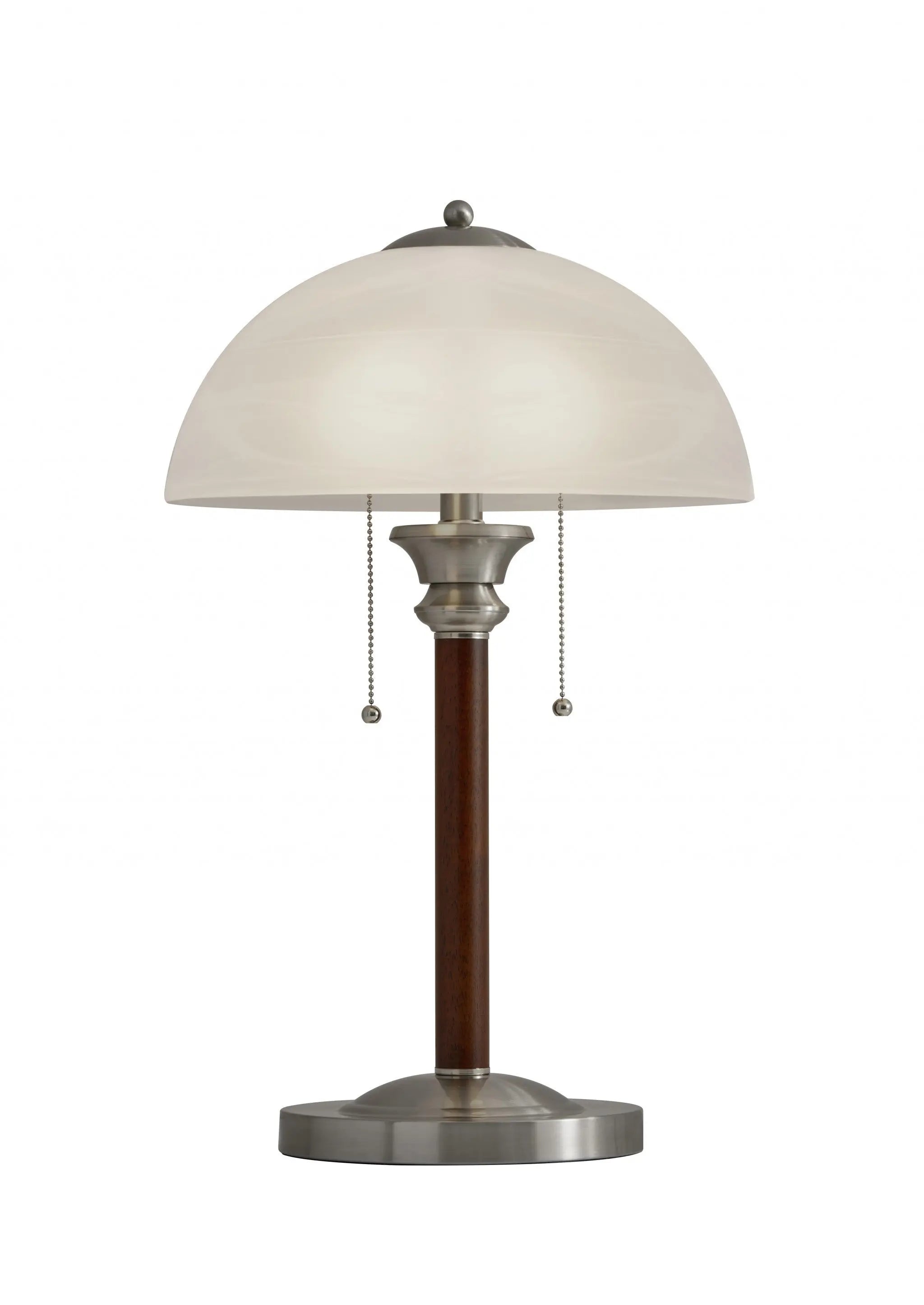 23" Silver Metal Standard Table Lamp With White Shade - GreatEagleInc