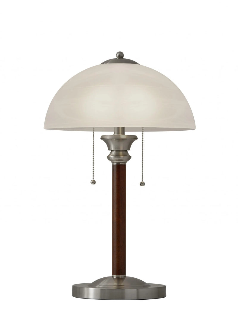 23" Silver Metal Standard Table Lamp With White Shade - GreatEagleInc