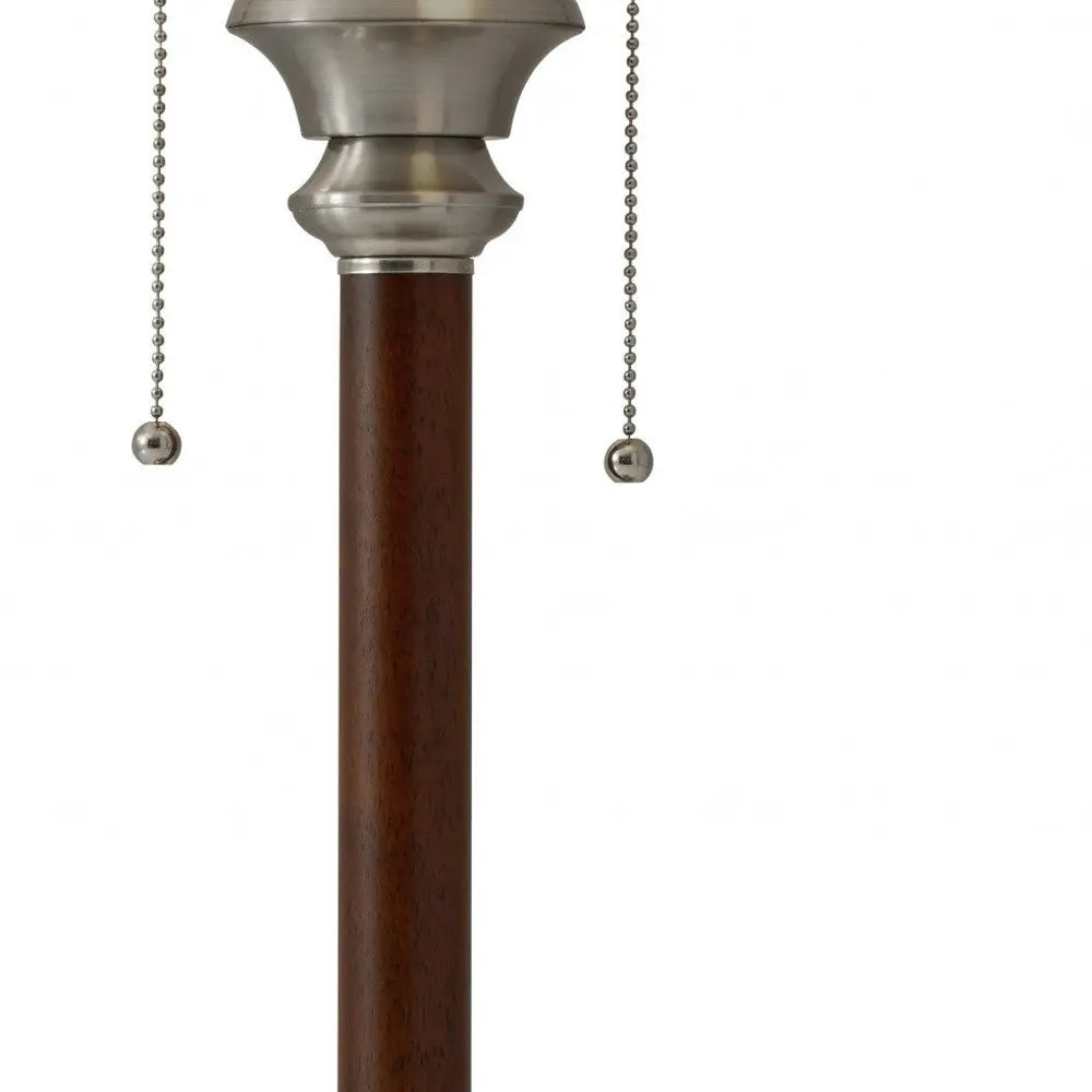 23" Silver Metal Standard Table Lamp With White Shade - GreatEagleInc