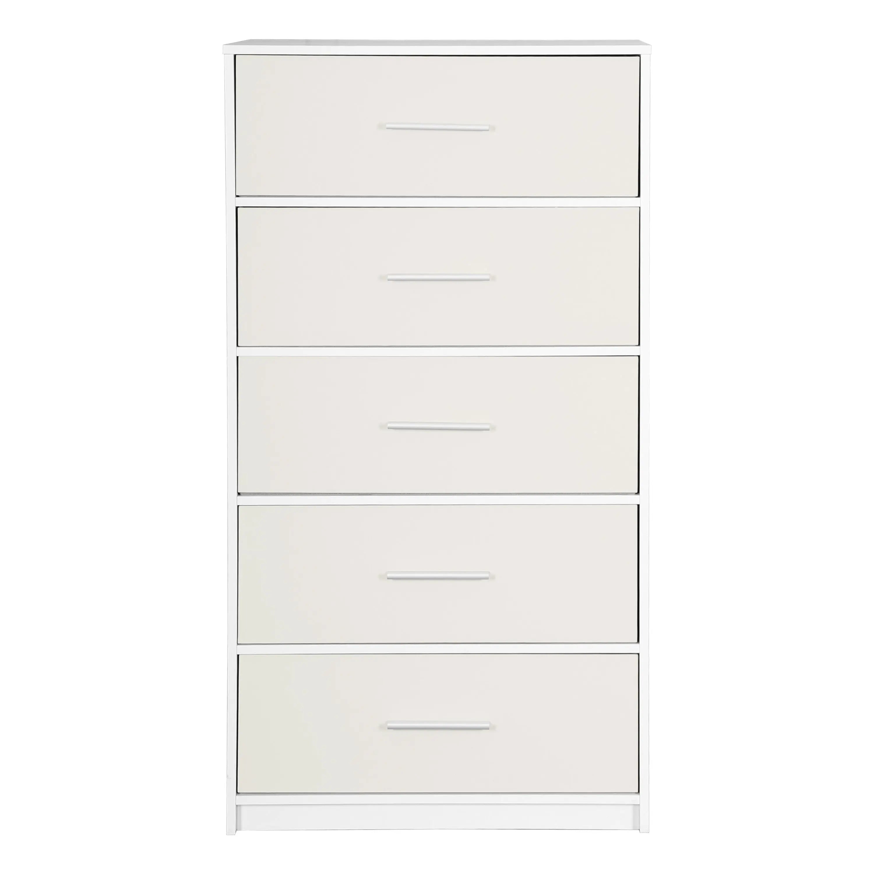 23" White Fabric Wood and Steel Five Drawer Lingerie Chest Homeroots Bed & Bath